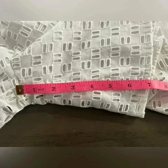 NWT Anthropologie Women’s Ivory Eyelet Lace Belted Romper - Size 4 - Picture 8 of 12